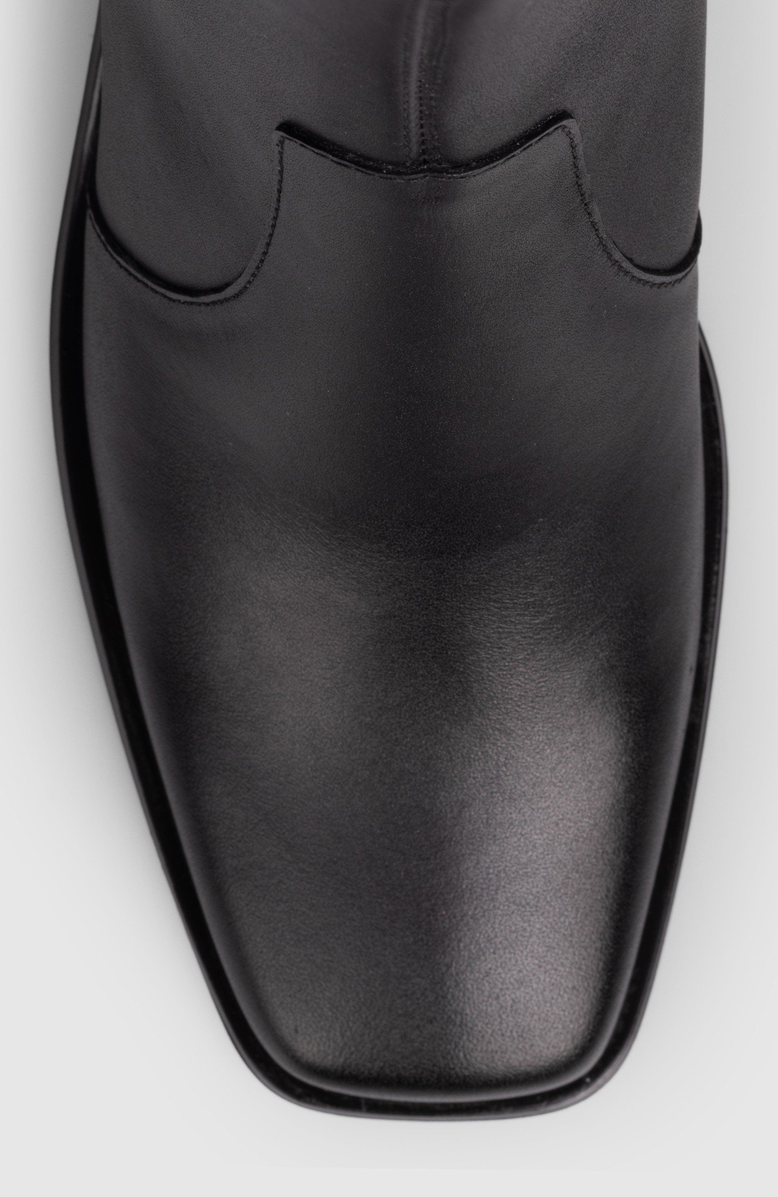 Manela Libia Block Heel Side Up Bootie, Alternate, color, Black