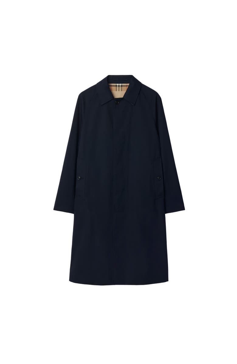 Burberry Long Camden Heritage Car Coat, Alternate, color, Coal Blue