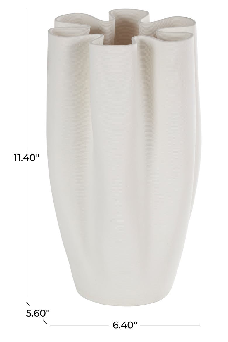 White Ceramic Vase, Alternate, color, WHITE