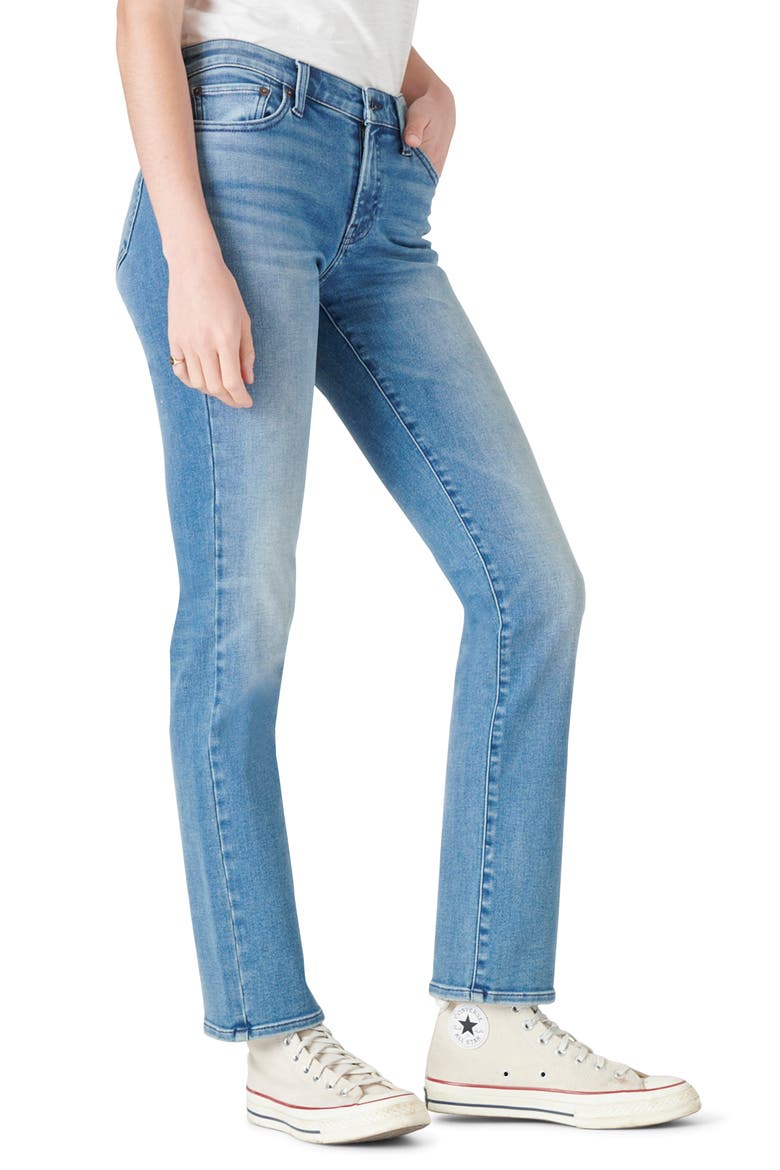 Sweet Mid Rise Straight Leg Jeans, Alternate, color, GLASS MOUNT