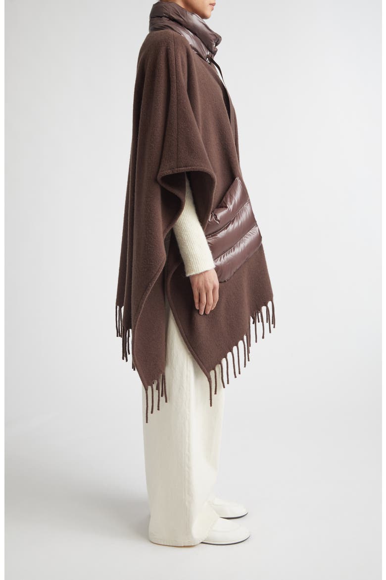 Mixed Media Fringe Trim Poncho, Alternate, color, 8810 FONDENTE