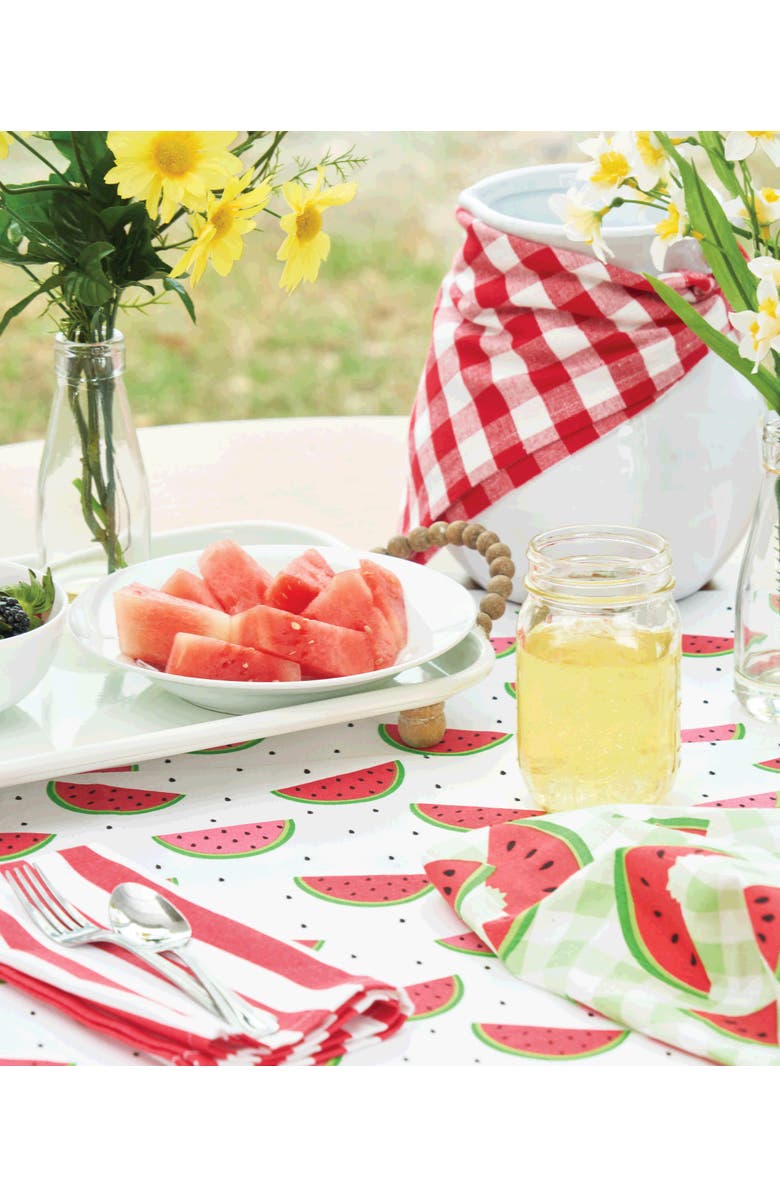 C&F Home Watermelon Whimsy Placemats, Set of 6, 14" x 20", Alternate, color, White