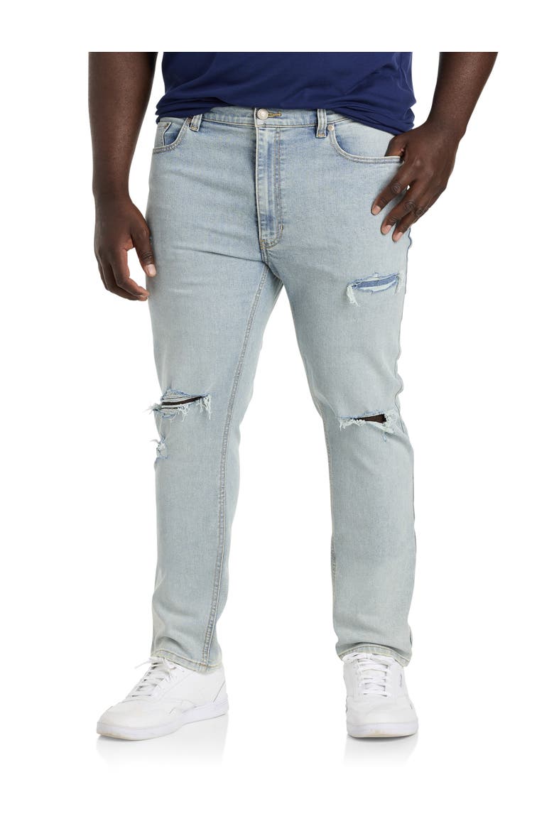 Tapered-Fit Ultra Light Destructed Jeans, Main, color, ULTRA LIGHTWASH