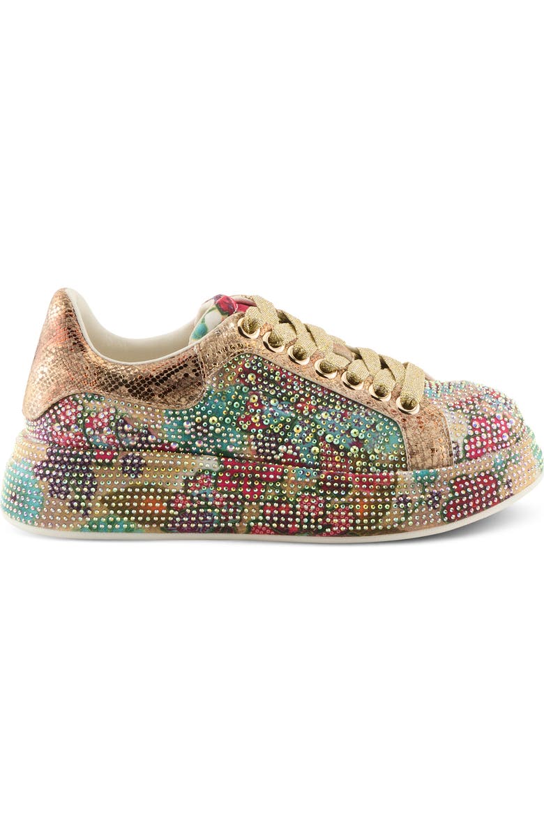 AZURA BY SPRING STEP Crystalushus Embellished Platform Sneaker, Alternate, color, Gold Multi