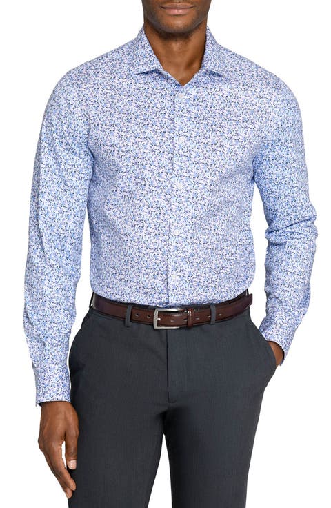 Slim Fit Floral Stem Reworked Button-Up Shirt