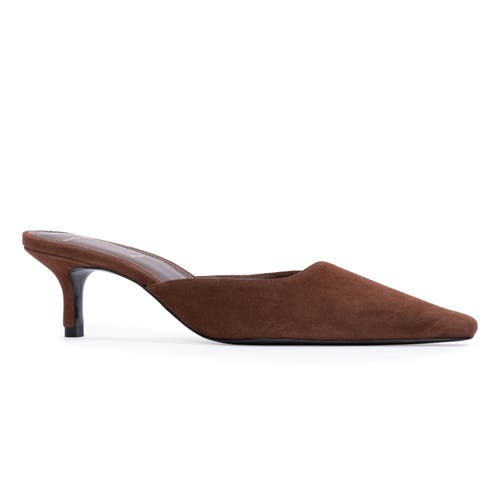Black Suede Studio Riley 50 Suede Mule In Brown