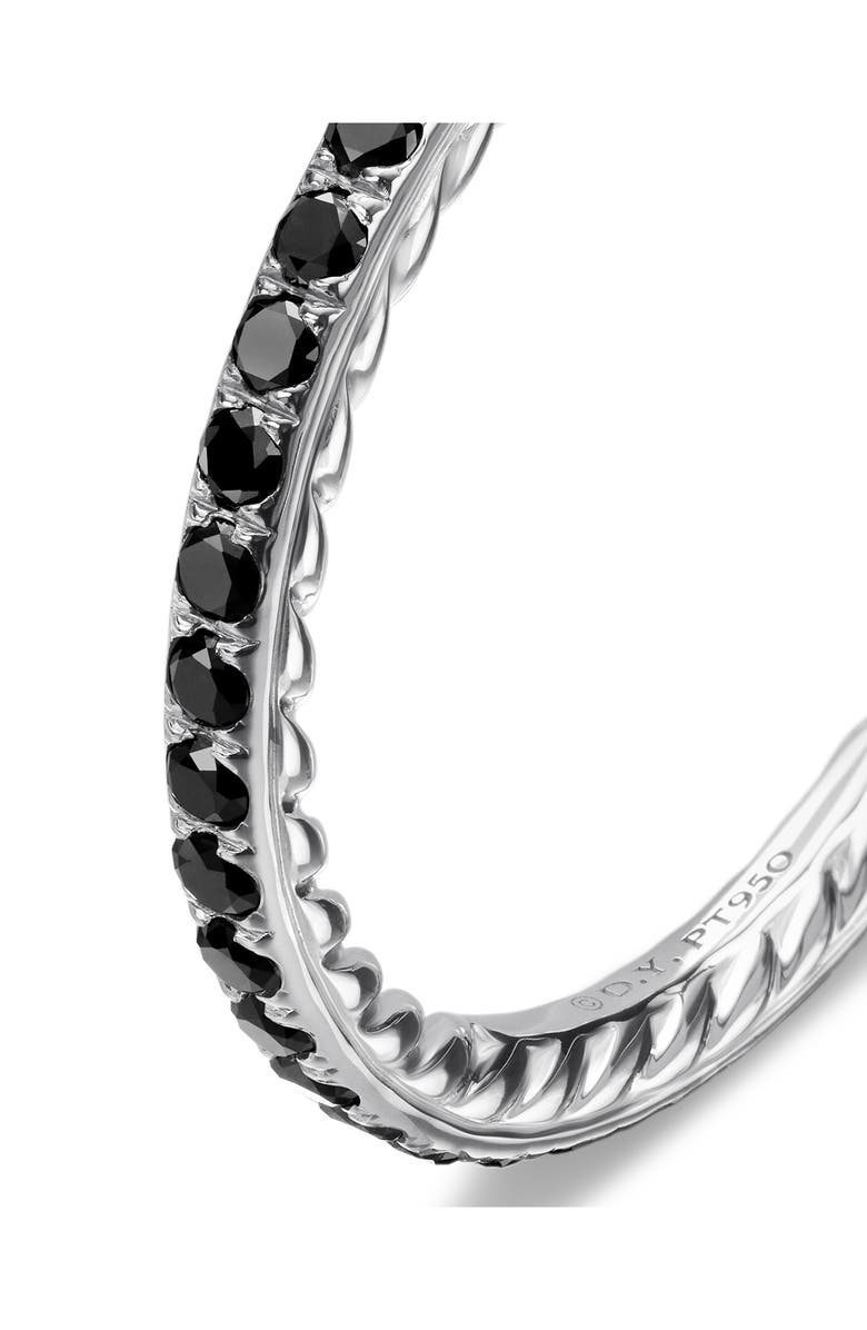 David Yurman Eden Band Ring in Platinum with Pavé Black Diamonds, Alternate, color, 