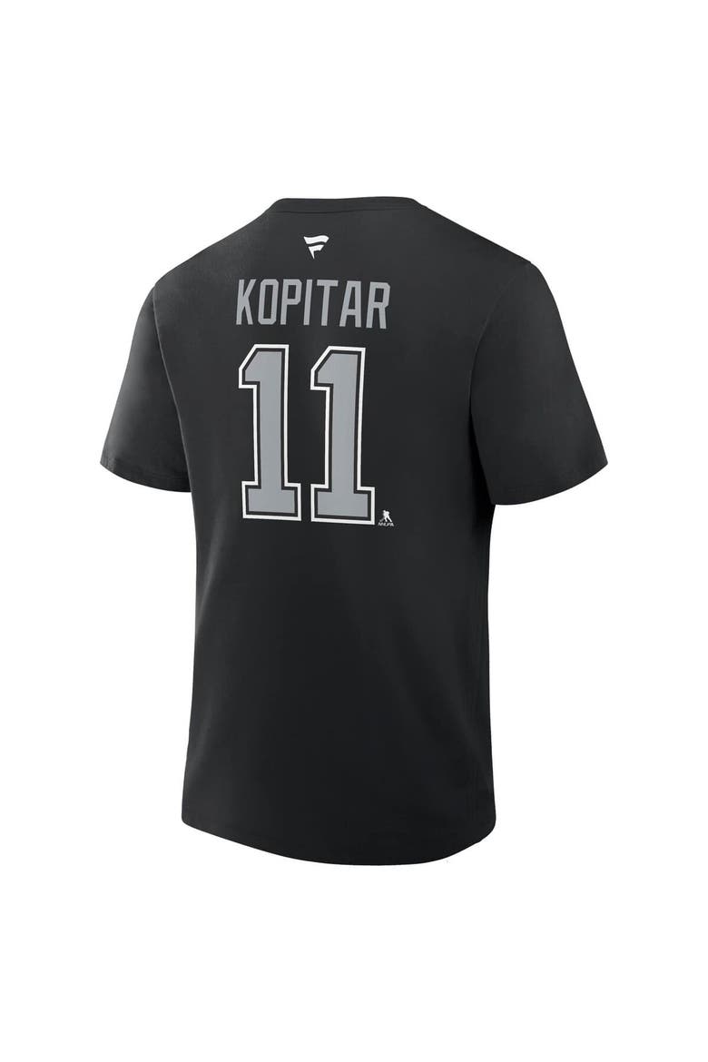 Men's Fanatics Anze Kopitar Black Los Angeles Kings Authentic Stack Name & Number T-Shirt, Alternate, color, Black