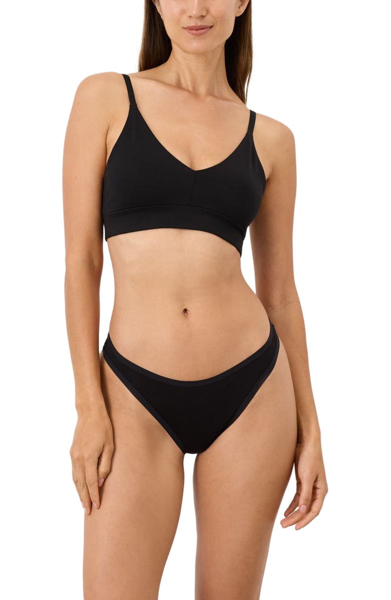 Pact Everyday Classic Fit Thong 5-Pack Made With Organic Cotton, Alternate, color, Black