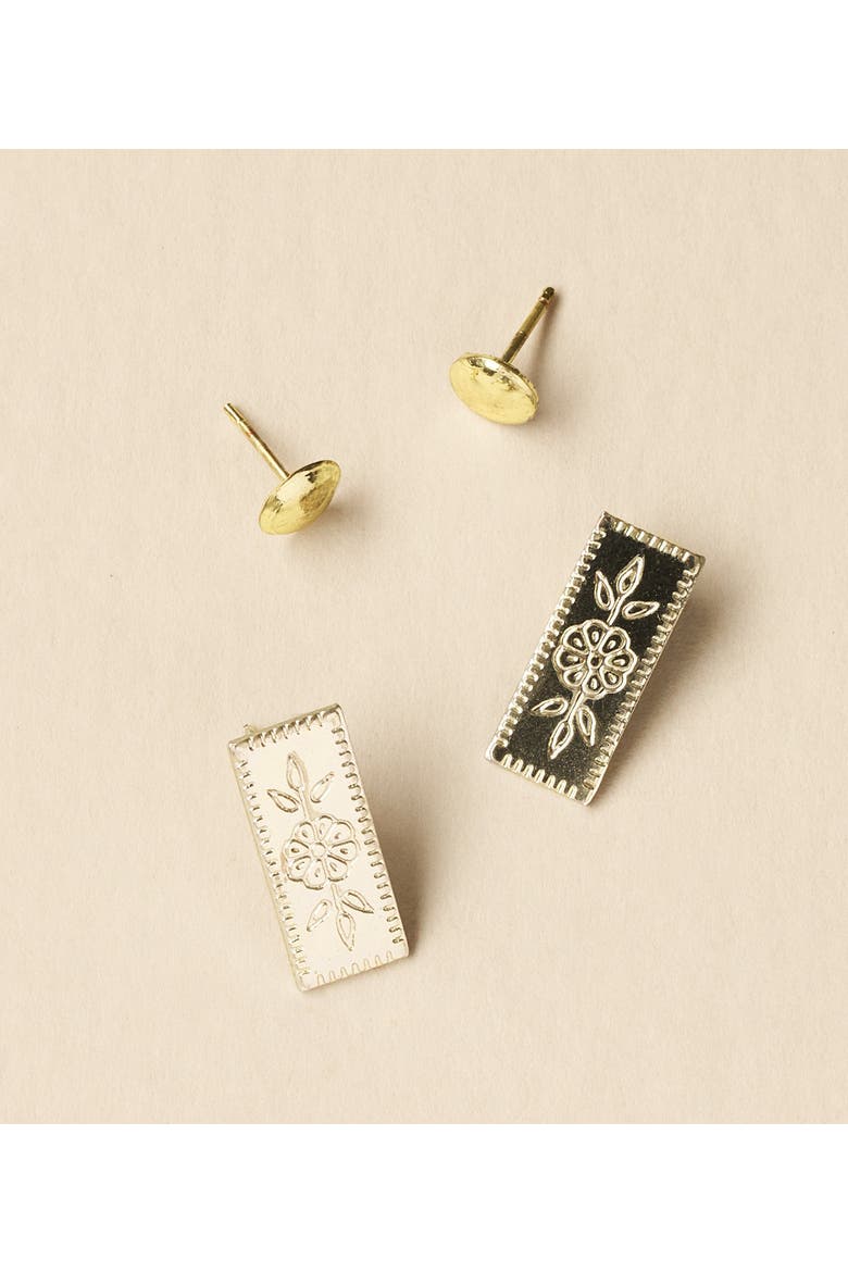 Haveli Etched Earring Set, Set of 2, Alternate, color, Gold