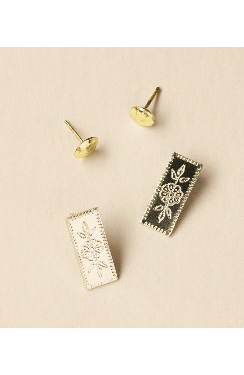 Matr Boomie Haveli Etched Earring Set, Set of 2, Alternate, color, Gold