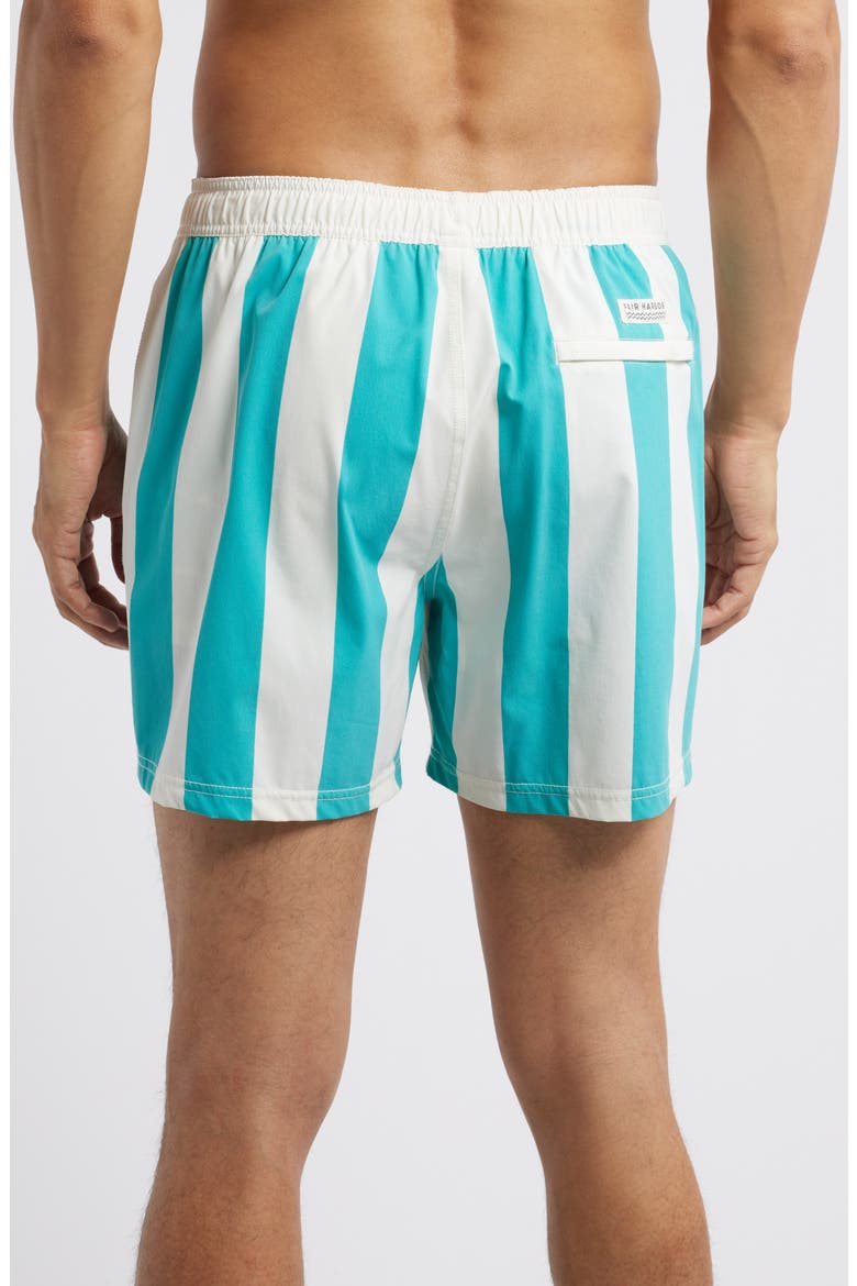 The Bungalow Water Repellent Swim Trunks, Alternate, color, CABANA STRIPE