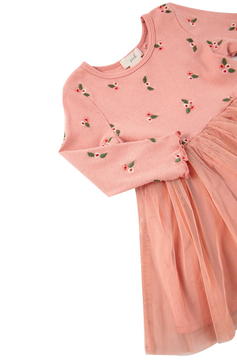 Peek Essentials Floral Long Sleeve Tulle Dress, Alternate, color,