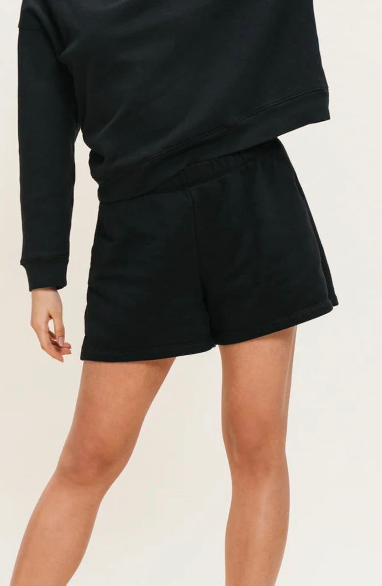 Ocio Women's Organic Cotton Teddy Everywhere Shorts, Alternate, color, Black