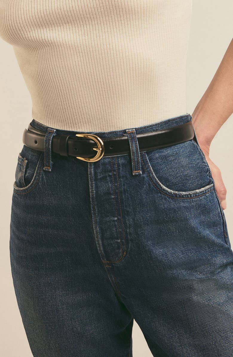 Favorite Daughter The Favorite Leather Belt, Alternate, color, Black / Gold