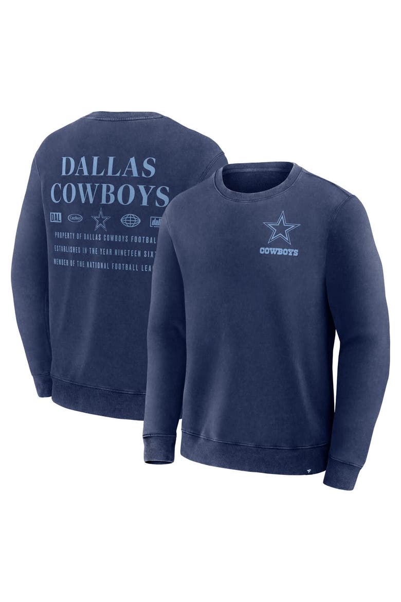 Men's Fanatics Navy Dallas Cowboys Deep Route Pullover Sweatshirt, Main, color, Navy