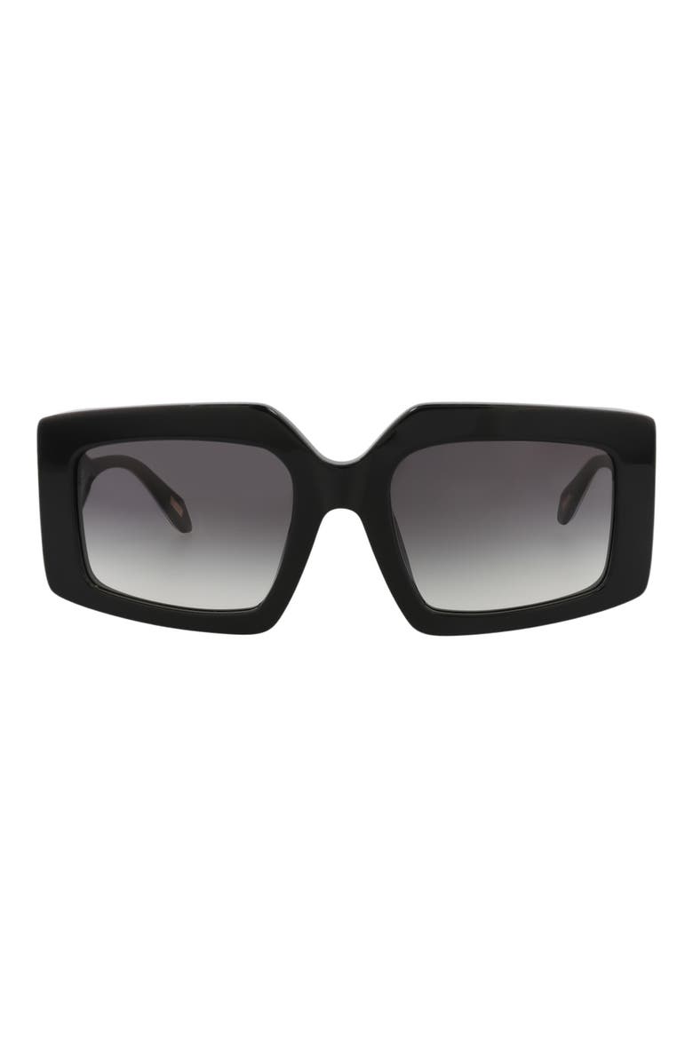 54mm Rectangular Sunglasses, Main, color, BLACK BLACK SMOKE