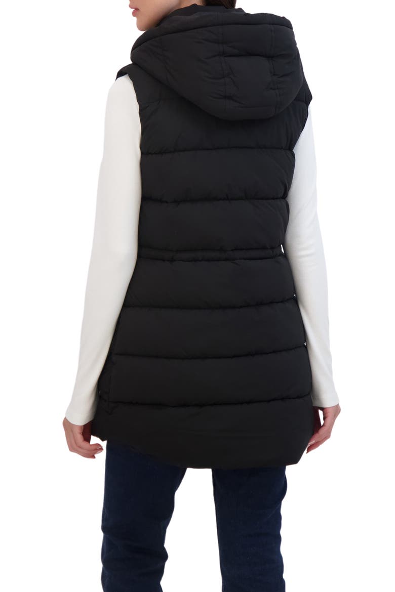 Hooded Puffer Vest, Alternate, color, BLACK