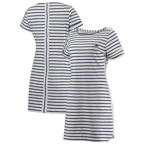 Women's Tommy Bahama White New England Patriots Tri-Blend Jovanna Striped Dress