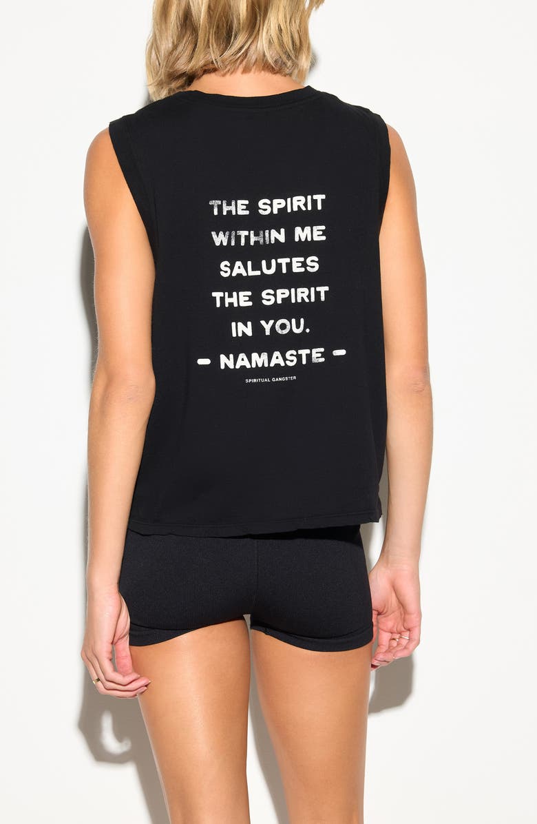 Spiritual Gangster Salute Jagger Cotton Tank, Alternate, color, Black