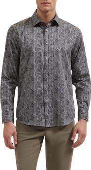 Bugatchi Julian Shaped Long Sleeve Button Up Shirt