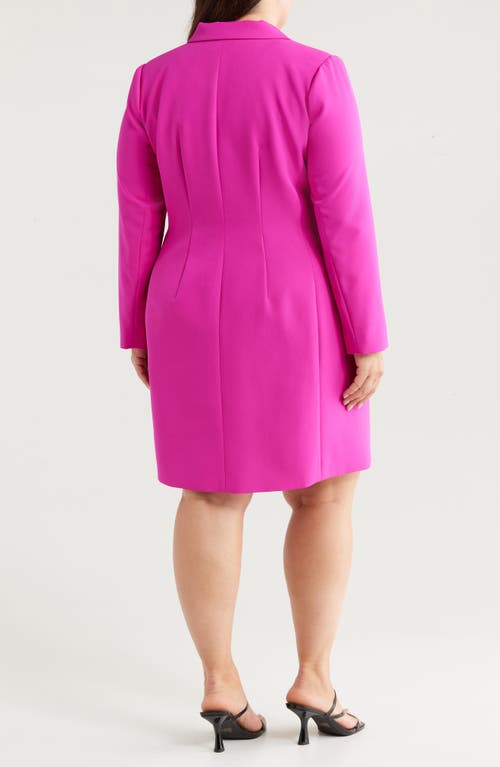 Tahari Asl Milano Long Sleeve Coat Dress In Shocking Pink