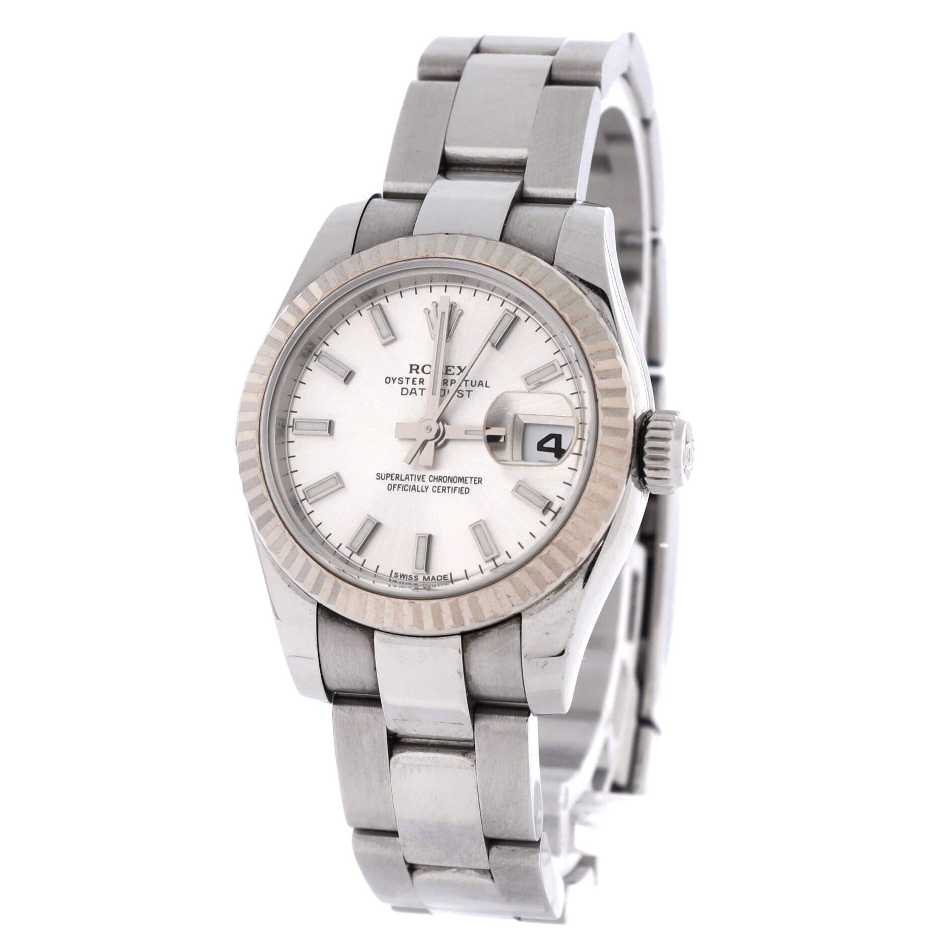 Oyster Perpetual Datejust Automatic Watch Stainless Steel and White Gold 26, Alternate, color, Metallic Silver