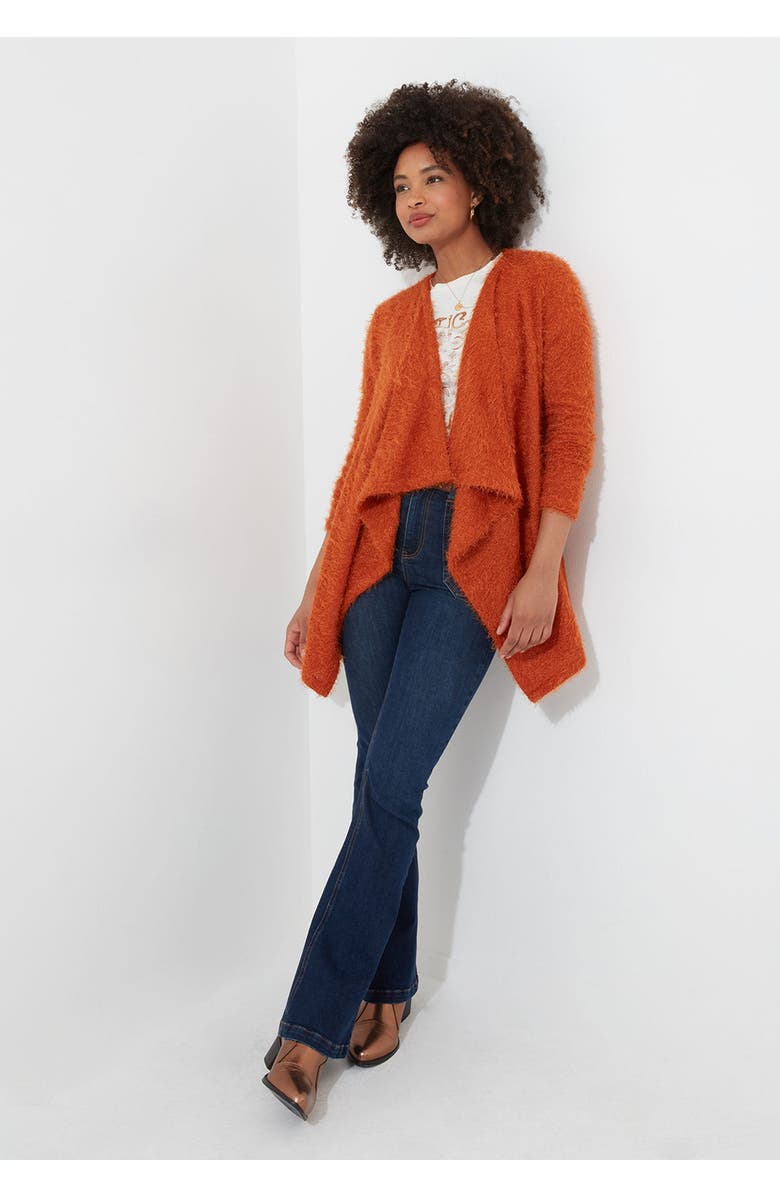 Joe Browns Fuzzy Cascade Cardigan, Main, color, Burnt Orange