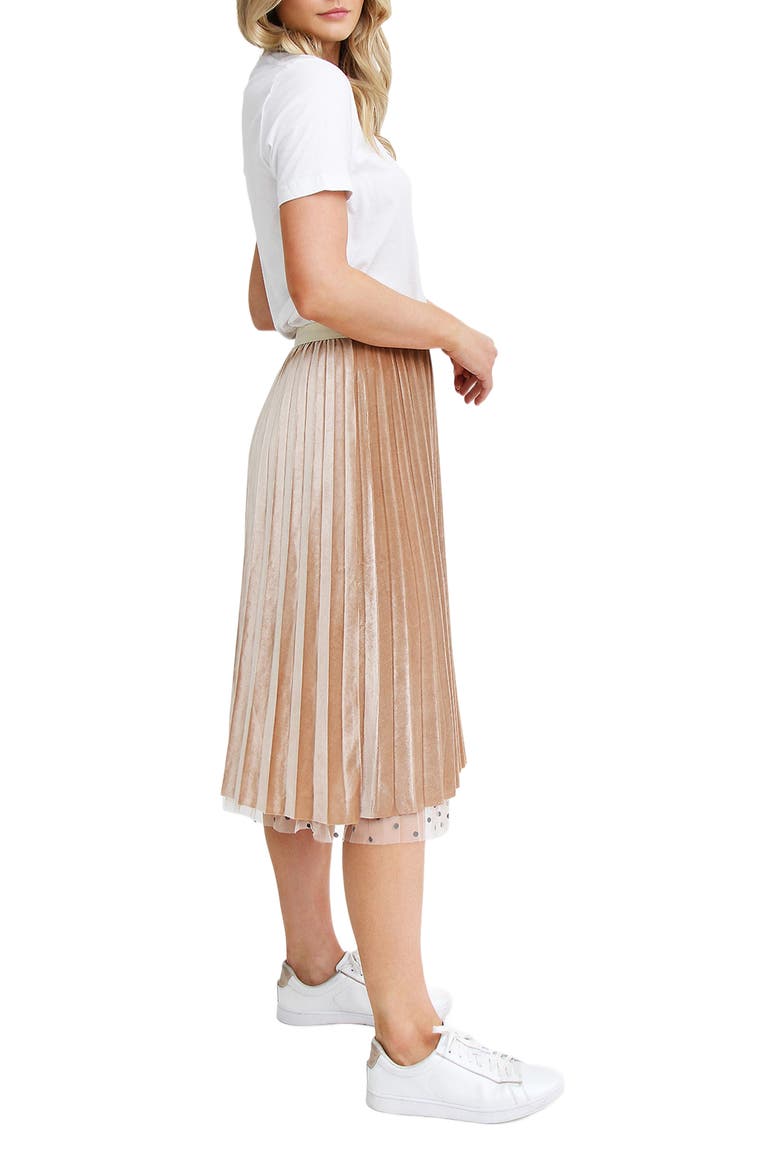 Mixed Feeling Reversible Skirt, Alternate, color, Beige