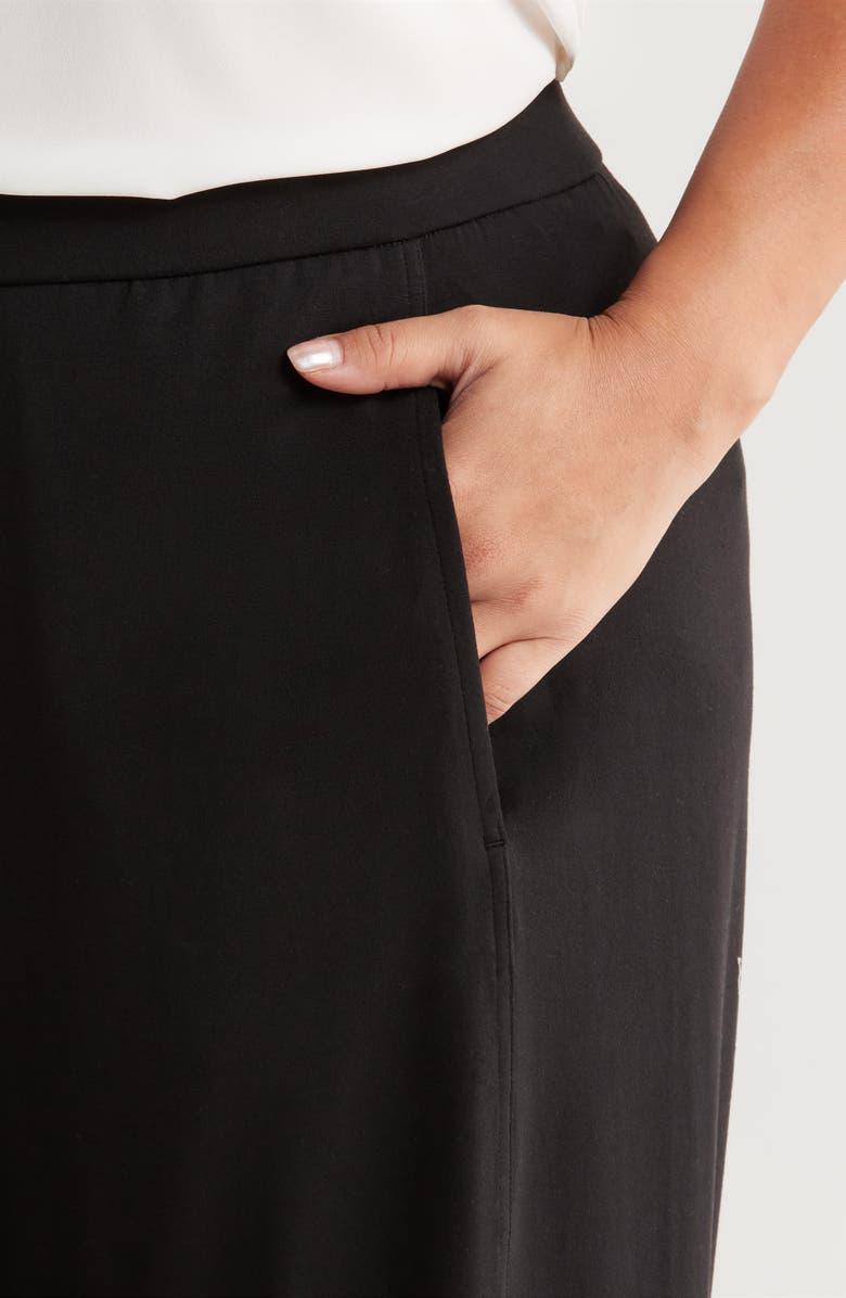 Eileen Fisher Jersey Ankle Lantern Pants, Alternate, color, Black