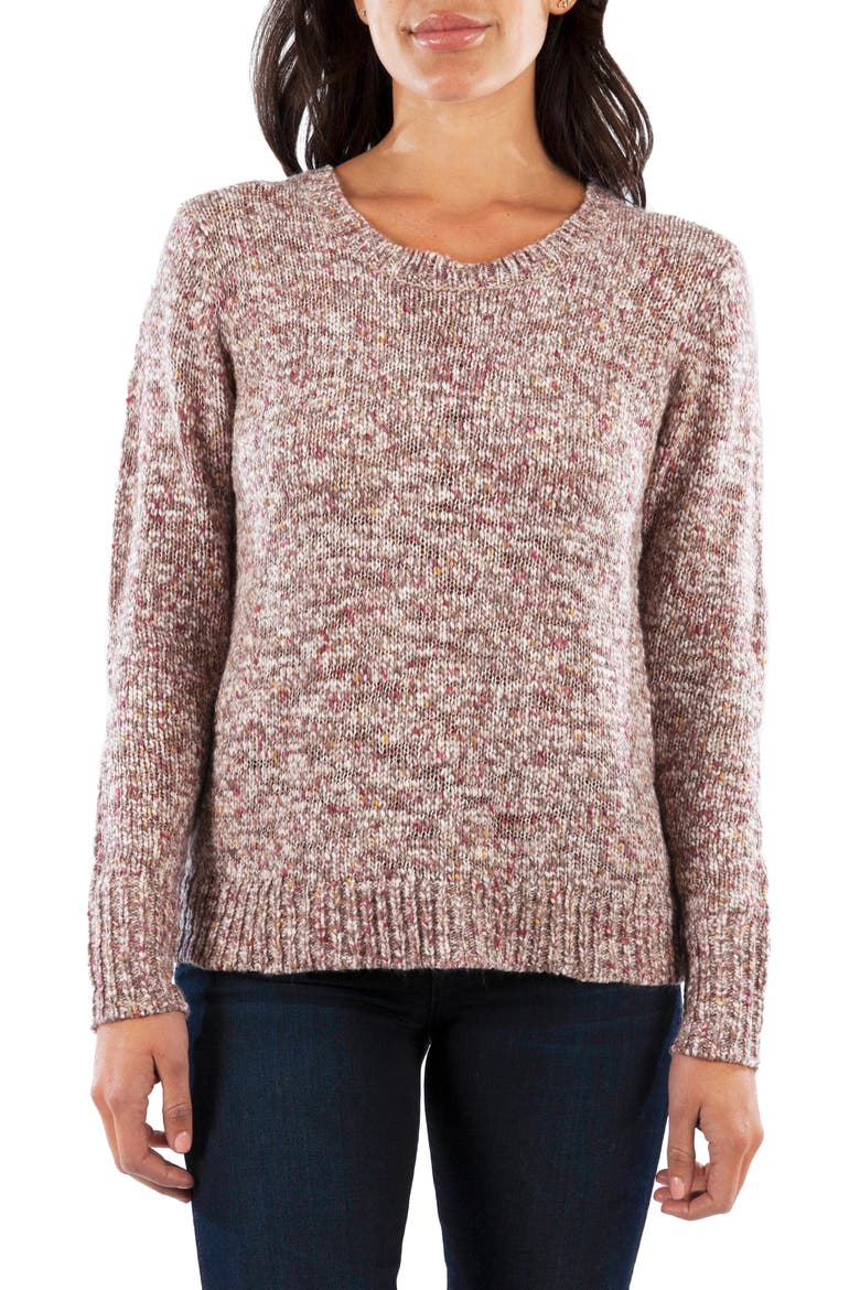Lorissa Marled Crewneck Sweater, Main, color, HEATHER MAUVE