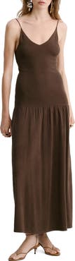 MANGO Gathered Sleeveless Midi Dress