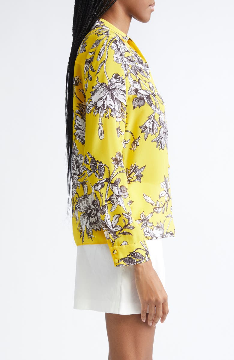 Alice + Olivia Alta Silk Top, Alternate, color, Blooming Wild Golden Hour