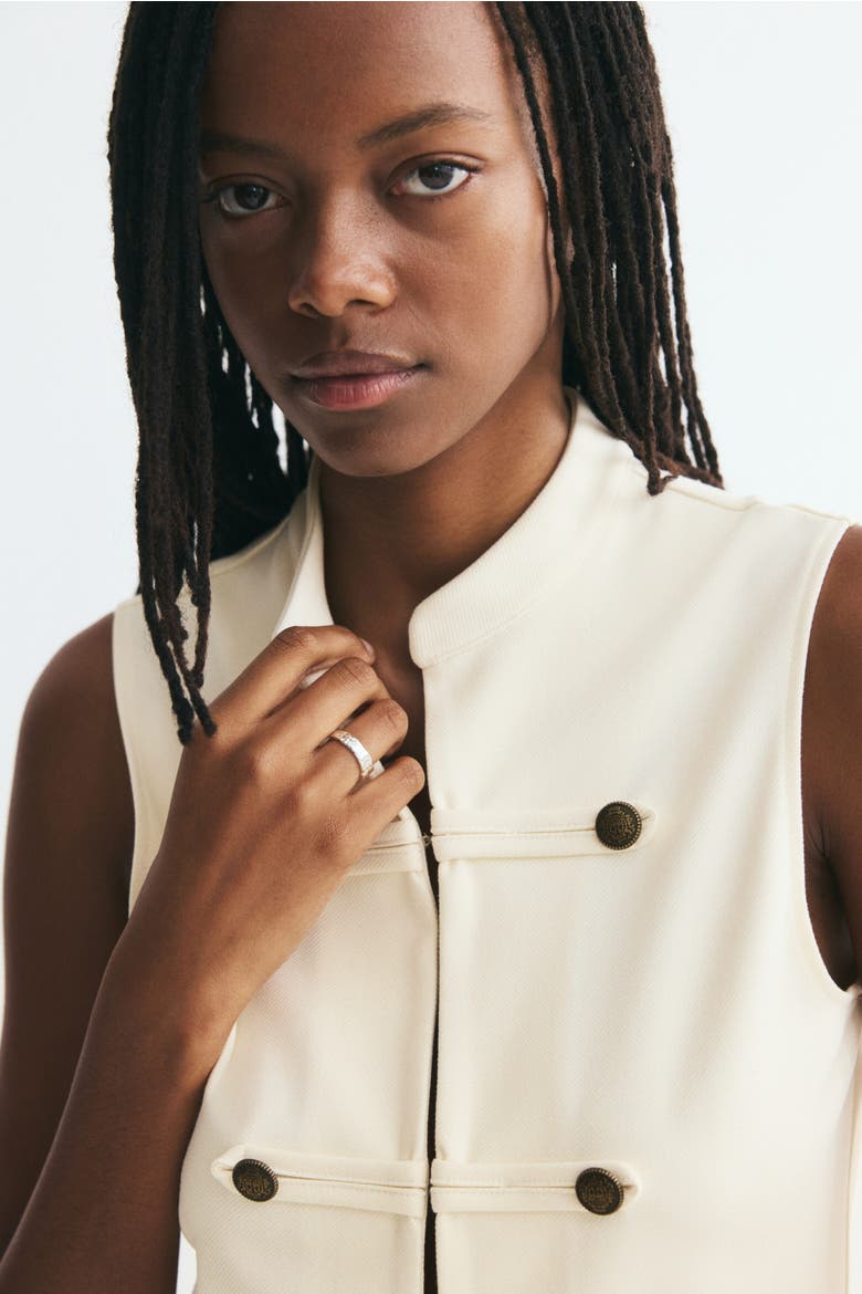 Button-Detail Vest, Alternate, color, Cream
