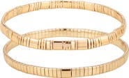 Adornia Hematite Tila Bead Stretch 2-Bracelet Set