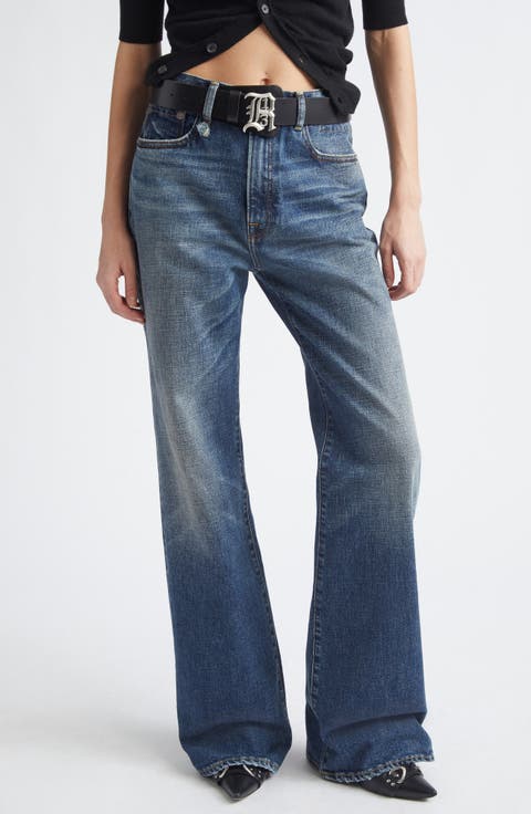 Jane Flare Leg Jeans (Mire Blue Stretch)