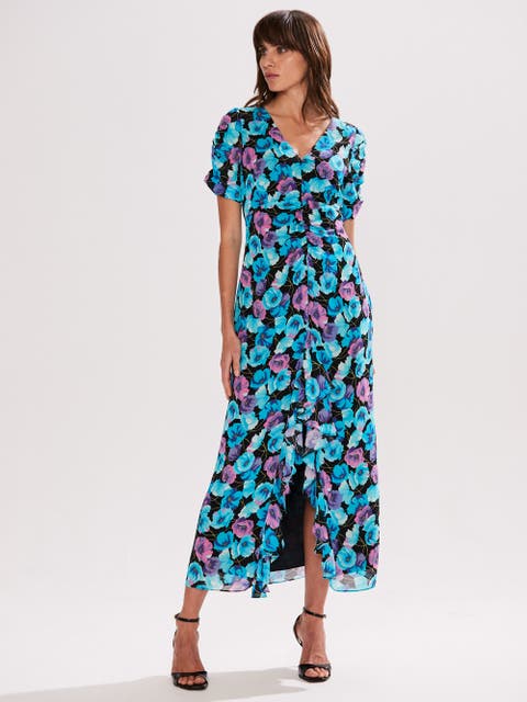 Marie Floral Blue Skirt & Short Sleeve Blouse main image 1