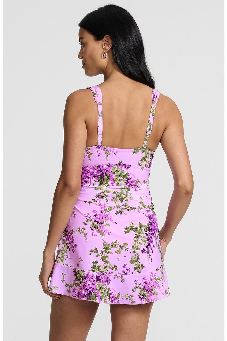 SlenderSuit Grecian Mini Swim Dress, Alternate, color, Pink/White Blooms