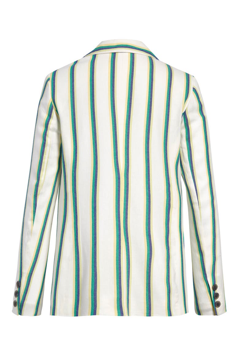 Stripe Blazer, Alternate, color, IVORY- BLUE GREEN STRIPE