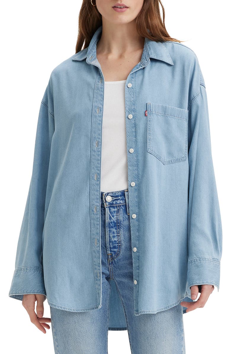 Levi's<sup>®</sup> Lola Oversize Denim Button-Up Shirt, Main, color,