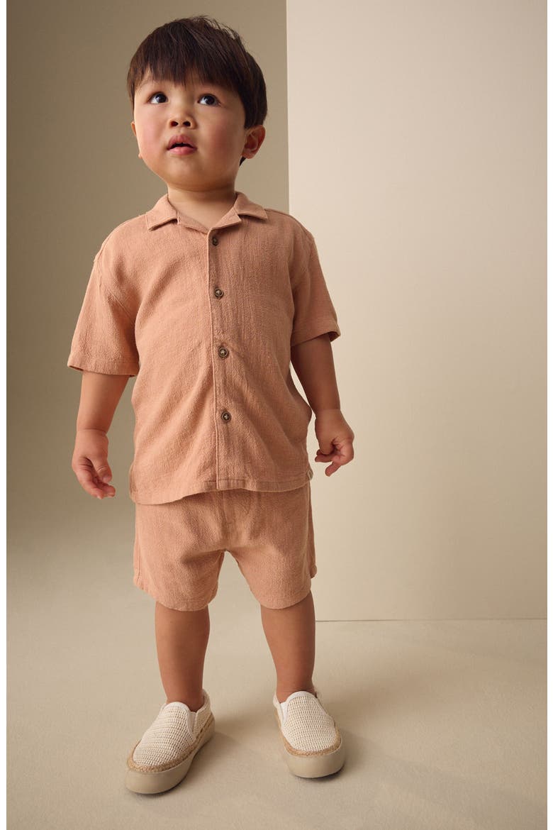Kids' Camp Shirt & Shorts Set, Alternate, color, ORANGE
