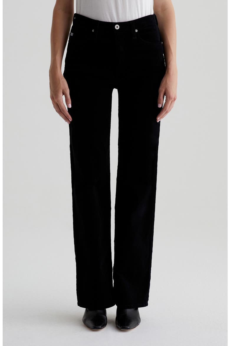 Kora High Waist Wide Leg Corduroy Jeans, Main, color, SUPER BLACK