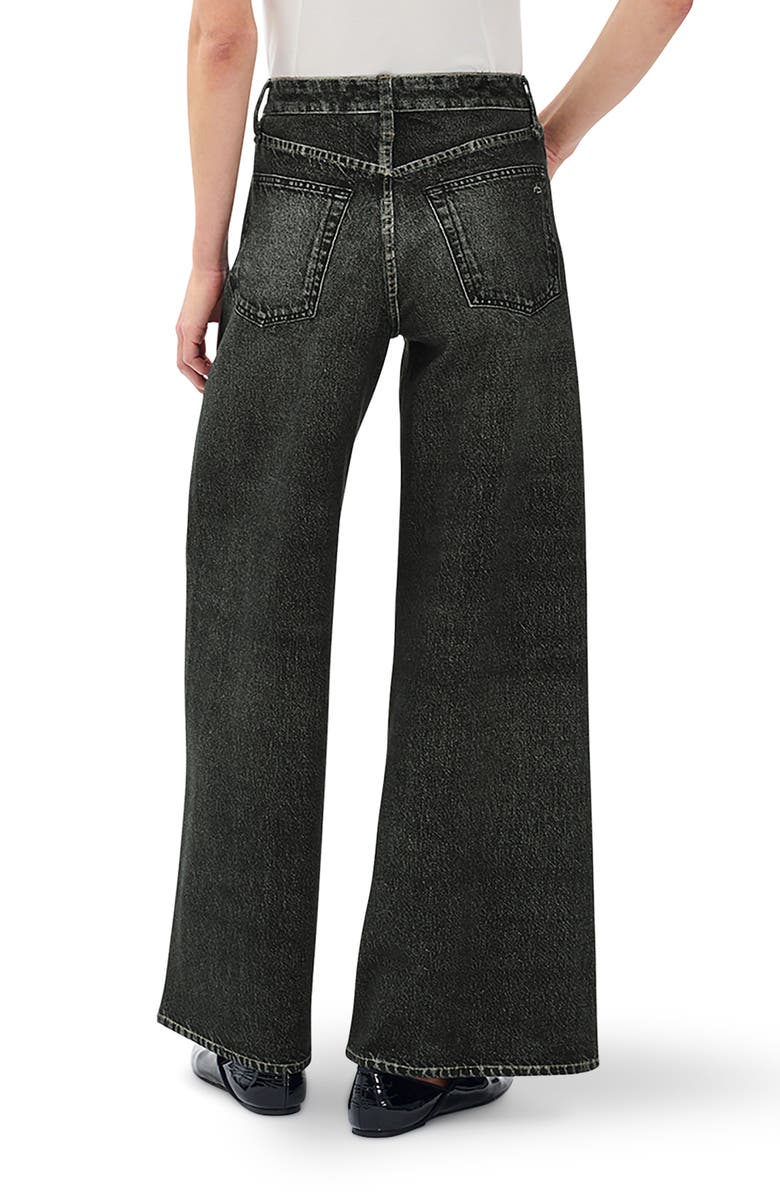 rag & bone Miramar Ponte Sofie High Waist Wide Leg Jeans, Alternate, color, Washed Black