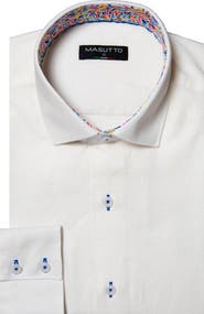 MASUTTO Cosimo Linen Button-Up Long Sleeve Shirt