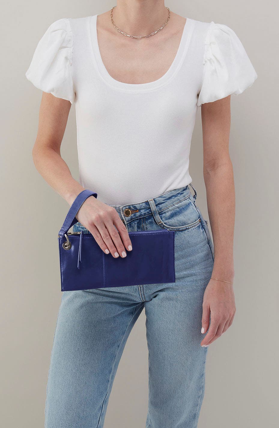 'Vida' Leather Clutch, Alternate, color, WINTER VIOLET
