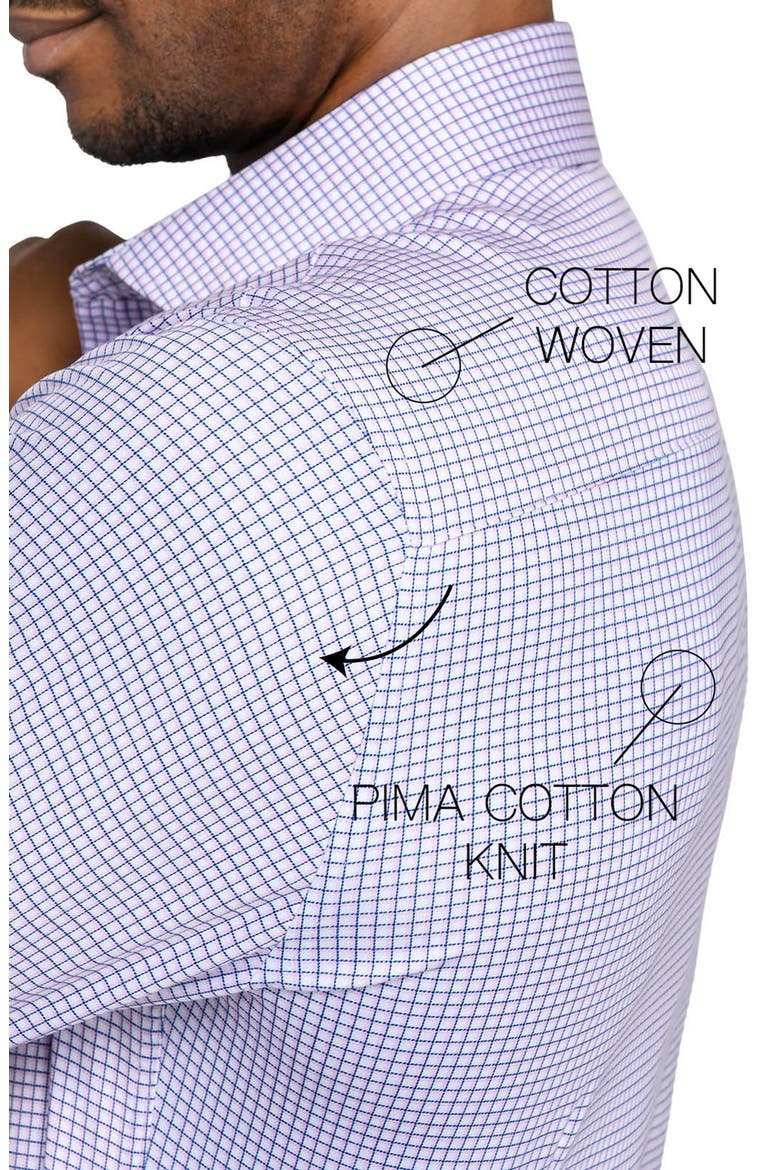 Slim Fit Check Reworked Button-Up Shirt, Alternate, color, WHITE/ PINK