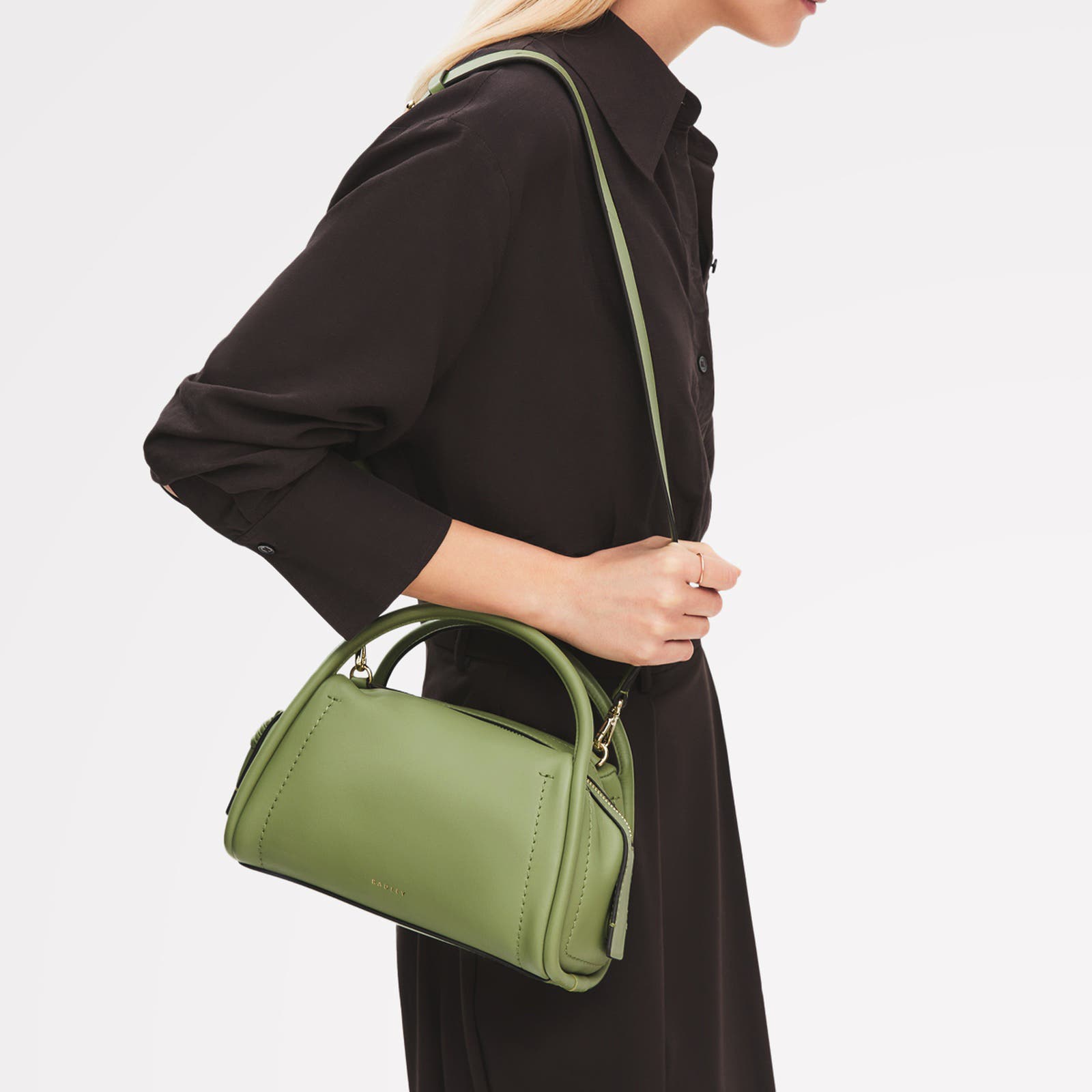 The Golborne Small Ziptop Satchel Bag, Alternate, color, Apple