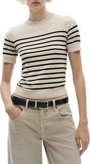 MANGO Short Sleeve Sweater