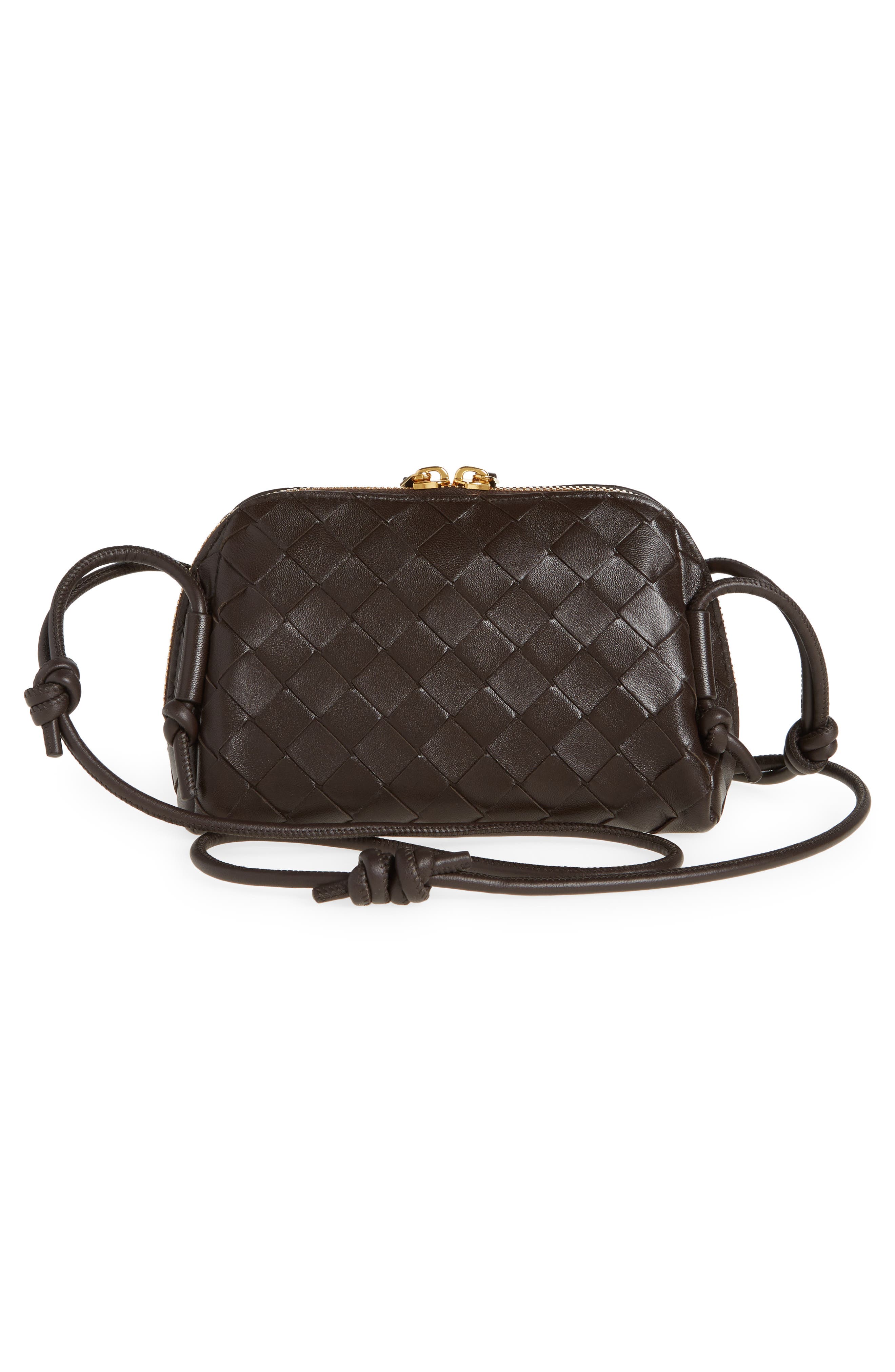 Mini Concert Intrecciato Leather Crossbody Bag, Alternate, color, 2132 FONDANT-GOLD