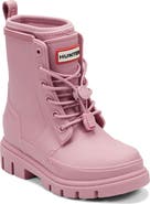 Hunter Kids' Stamp Waterproof Lace-Up Rain Boot